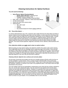 Cleaning Instructions for optical surfaces - Astro