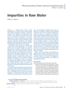 Impurities in Raw Water