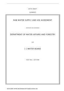 Generic RAW Water Use Agreement