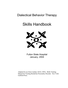Dialectical Behavior Therapy Skills Handbook