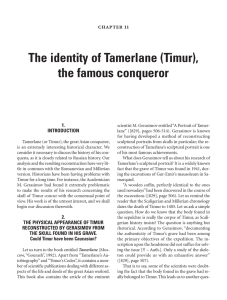 1. Introduction 2. The physical appearance of Timur reconstructed by