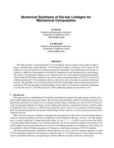 Numerical Synthesis of Six-bar Linkages for Mechanical Computation
