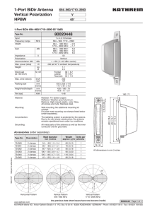 1-Port BiDir Antenna Vertical Polarization HPBW 80020448