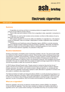ASH.org briefing – Electronic Cigarettes