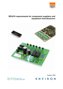 REACH requirements for component suppliers and equipment