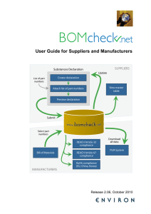 User Guide for Suppliers and Manufacturers