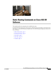 Static Routing Commands on Cisco IOS XR Software