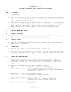 Single Circuit Breaker Generator Quick Connection Switchboard