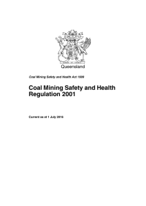 Coal Mining Safety and Health Regulation 2001