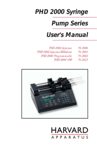 PHD 2000 Syringe Pump Series Manual