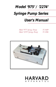 Model 975/2274 Syringe Pump Series Manual