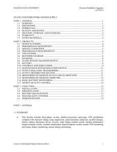 SECTION 263353 - STATIC UNINTERRUPTIBLE POWER SUPPLY