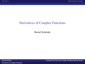 Derivatives of Complex Functions