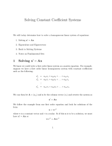 Solving Constant Coefficient Systems