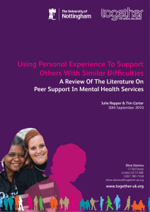 Using Personal Experience To Support Others With