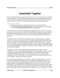 Assembled Together - Lifestream Teaching Ministries