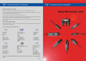 Glass Mercury switches