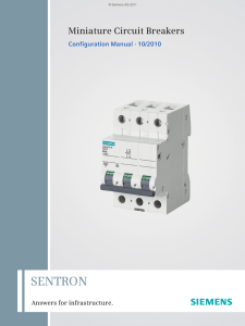 Miniature Circuit Breakers Configuration Manual · 10/2010