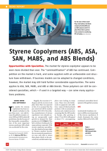 Styrene Copolymers (ABS, ASA, SAN, MABS, and ABS Blends)
