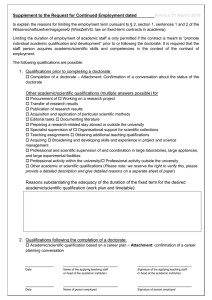 Supplement to the Request for Continued Employment dated