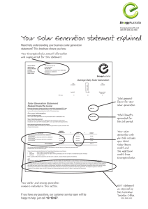 Your Solar Generation statement explained