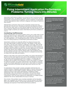 Fixing Intermittent Application Performance Problems
