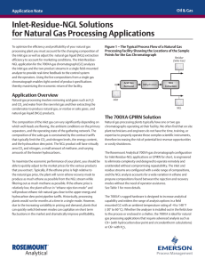 Application Note: Inlet - Residue - NGL Solutions for Natural Gas