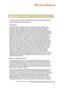 Training, support and management of sessional teaching staff: A
