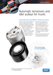 Automatic tensioners and idler pulleys for trucks