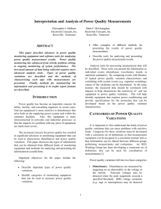 Interpretation and Analysis of Power Quality Measurements