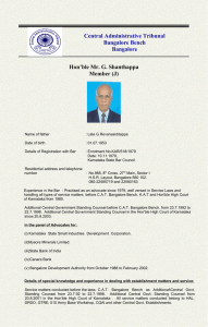 Hon`ble Mr. G. Shanthappa Member (J) Central Administrative