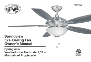 Springview Ceiling Fan by Hampton Bay