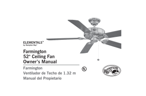 Farmington 52" Ceiling Fan Owner`s Manual