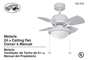 Metarie 24 in Ceiling Fan Owner`s Manual