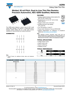 AORN Molded, 50 mil Pitch, Dual-In-Line Thin Film Resistor