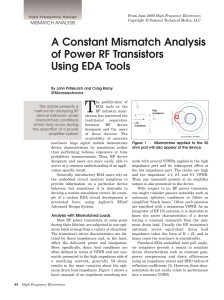 A Constant Mismatch Analysis of Power RF Transistors Using EDA