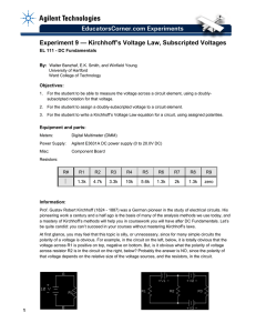 Experiment 9 — Kirchhoff`s Voltage Law