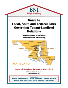 Guide to Local, State and Federal Laws Governing Tenant