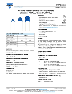 VKP Series AC Line Rated Ceramic Disc Capacitors Class X1, 760