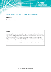 Personnel security risk assessment: A Guide
