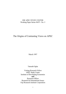 The Origins of Contrasting Views on APEC