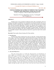 Analysis of drinking water problem in Coimbatore City Corporation