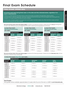 Final Exam Schedule