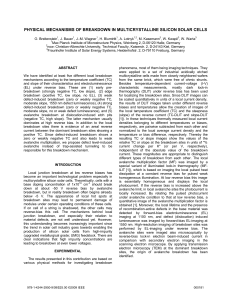 PHYSICAL MECHANISMS OF BREAKDOWN IN