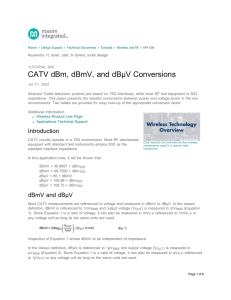 CATV dBm, dBmV, and dBµV Conversions - Tutorial