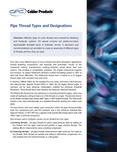 Pipe Thread Types and Designations