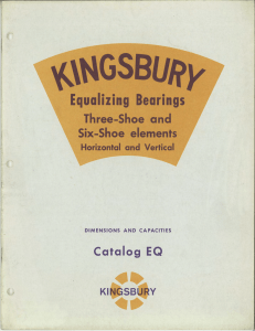 Kingsbury Equalizing Bearings, Three Shoe and Six Shoe elements
