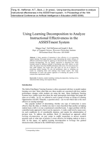 Using Learning Decomposition to Analyze Instructional