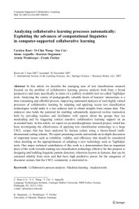 Analyzing collaborative learning processes automatically: Exploiting