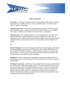 AERO GLOSSARY Assessment : Techniques to analyze student